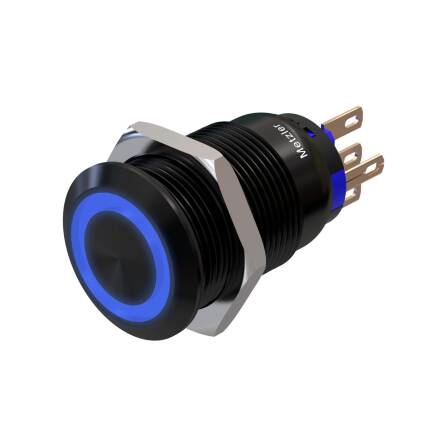 Metzler - Drucktaster 19mm - LED Ringbeleuchtung Blau -...