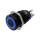 Metzler - Drucktaster 19mm - LED Ringbeleuchtung Blau - IP67 IK10 - Aluminium - Flach - Lötanschluss